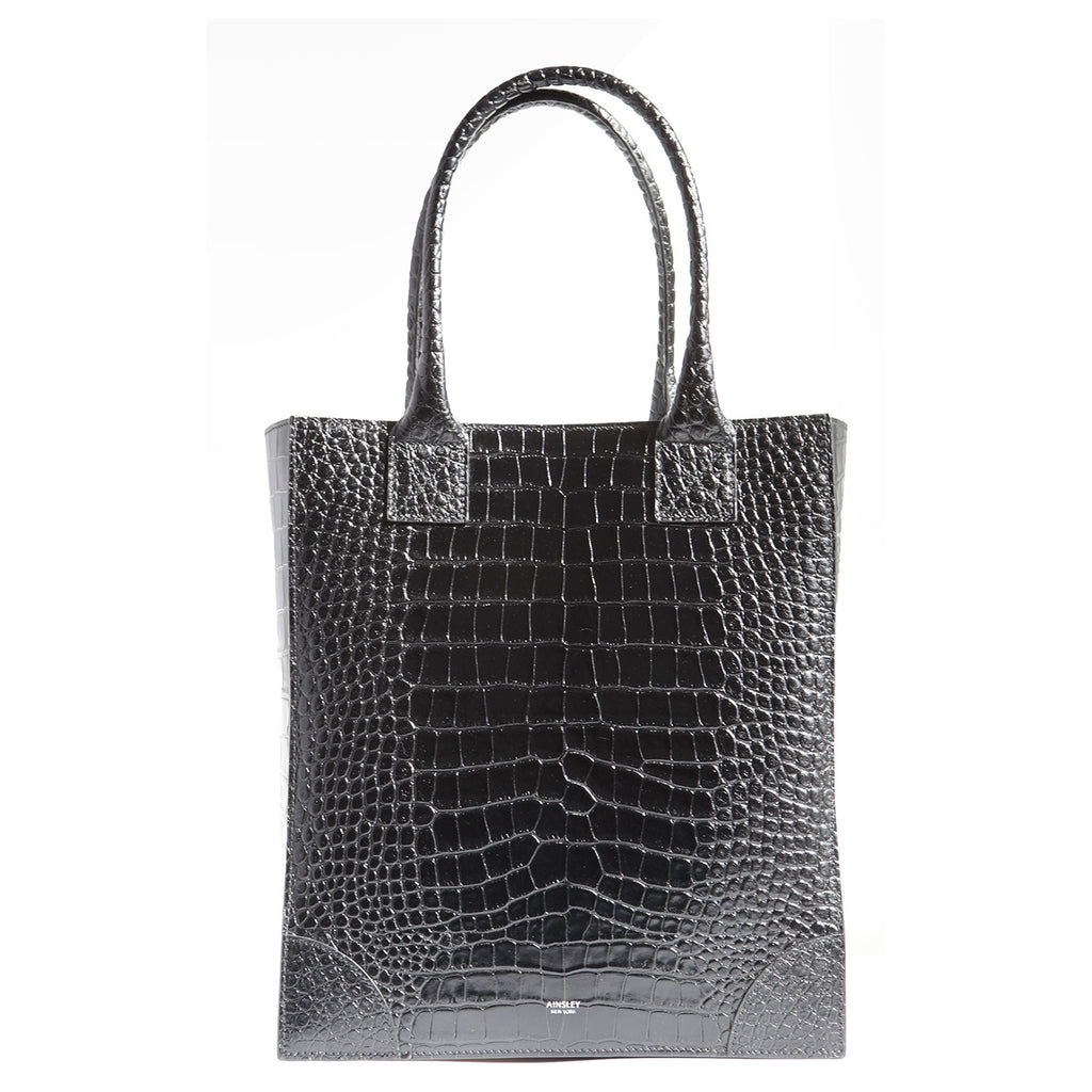 Duke Shopper Tote in Croc-Embossed Leather – AINSLEY NEW YORK